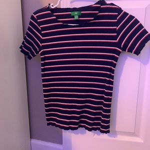 striped ruffle tshirt